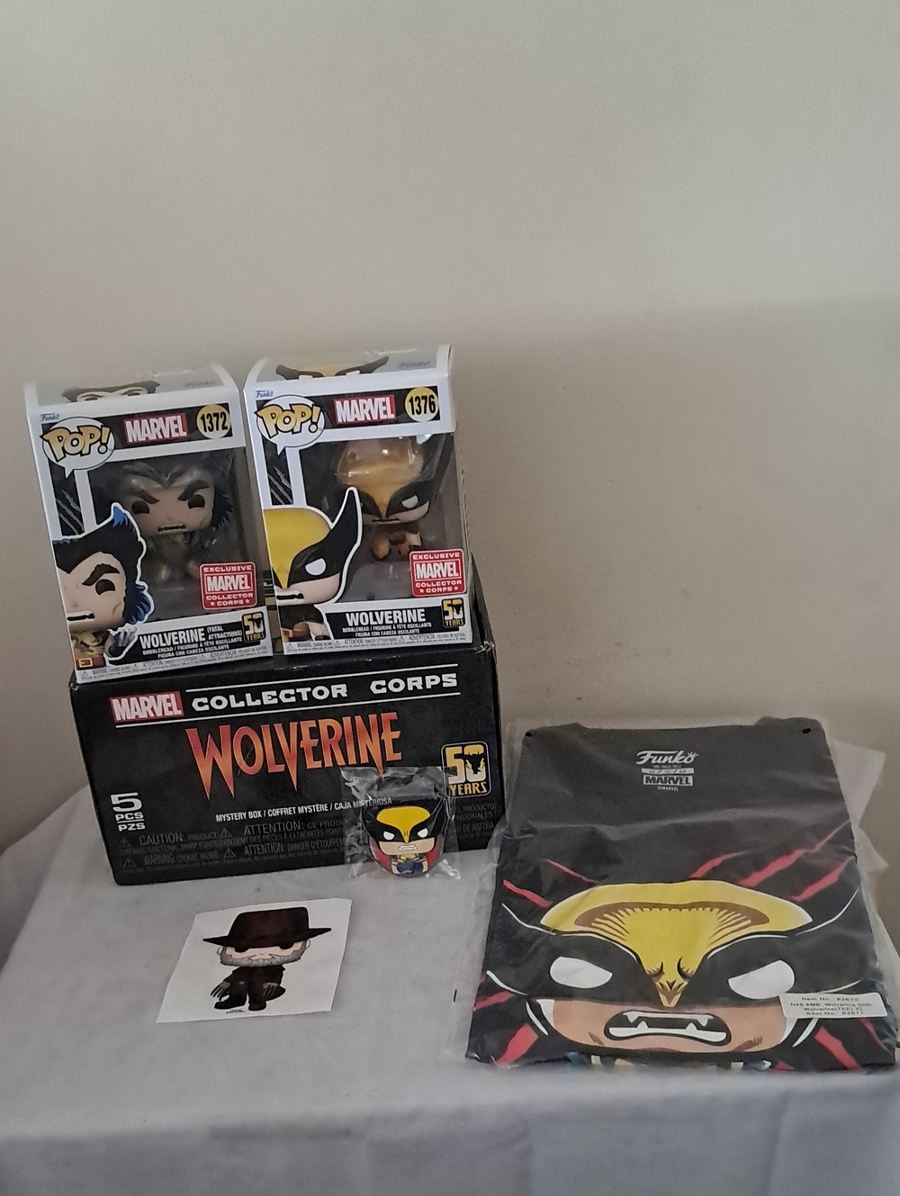 Funko Marvel Wolverine Pop! Figures and Collector Corps Box — Yellow, Black, Red